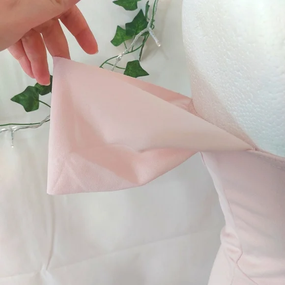 PrettyLittleThing Pink High Split Leg Gown Maxi Bardot Dress Wedding Event Sz 10 - Picture 6 of 8